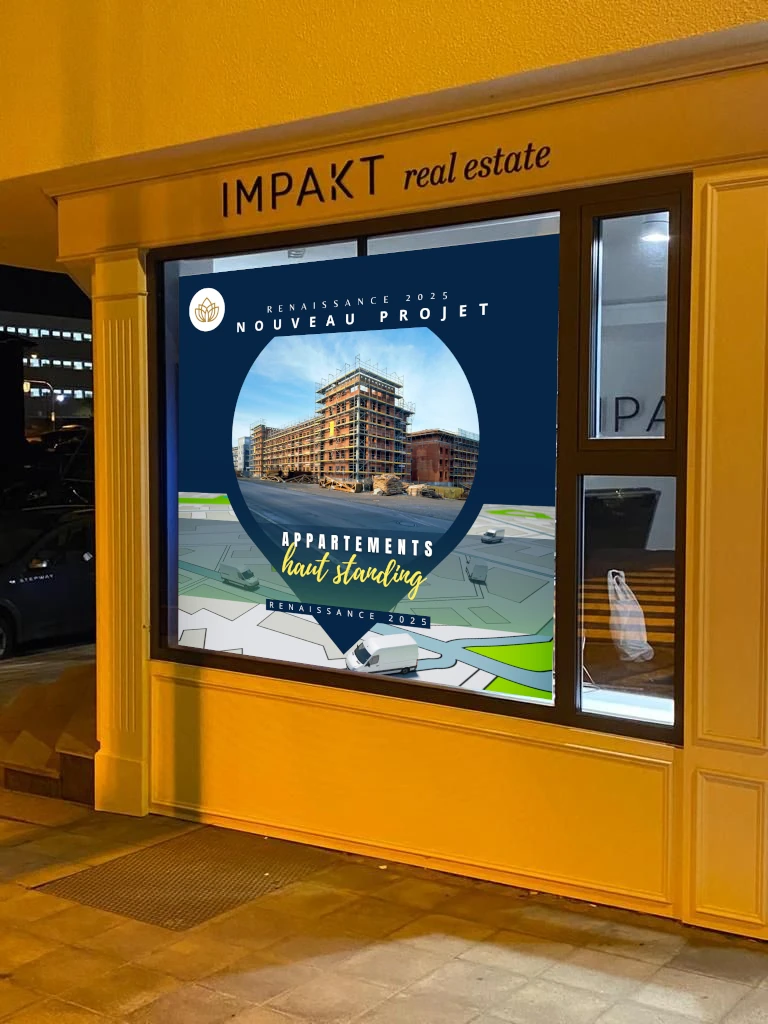 Panneau d'affichage numérique et écran vitrine pour agence immobilière 1 Panneau d'affichage numérique et écran vitrine pour agence immobilière