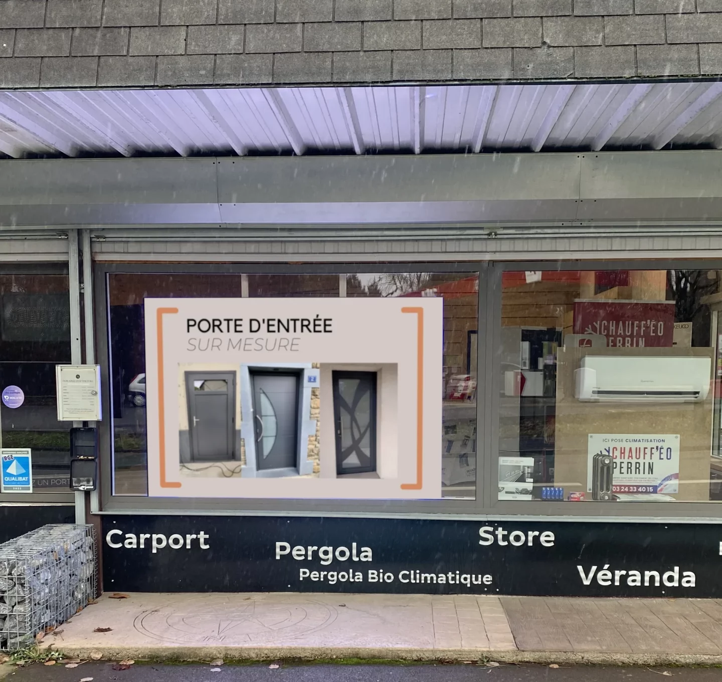 Écran pour vitrine commerce